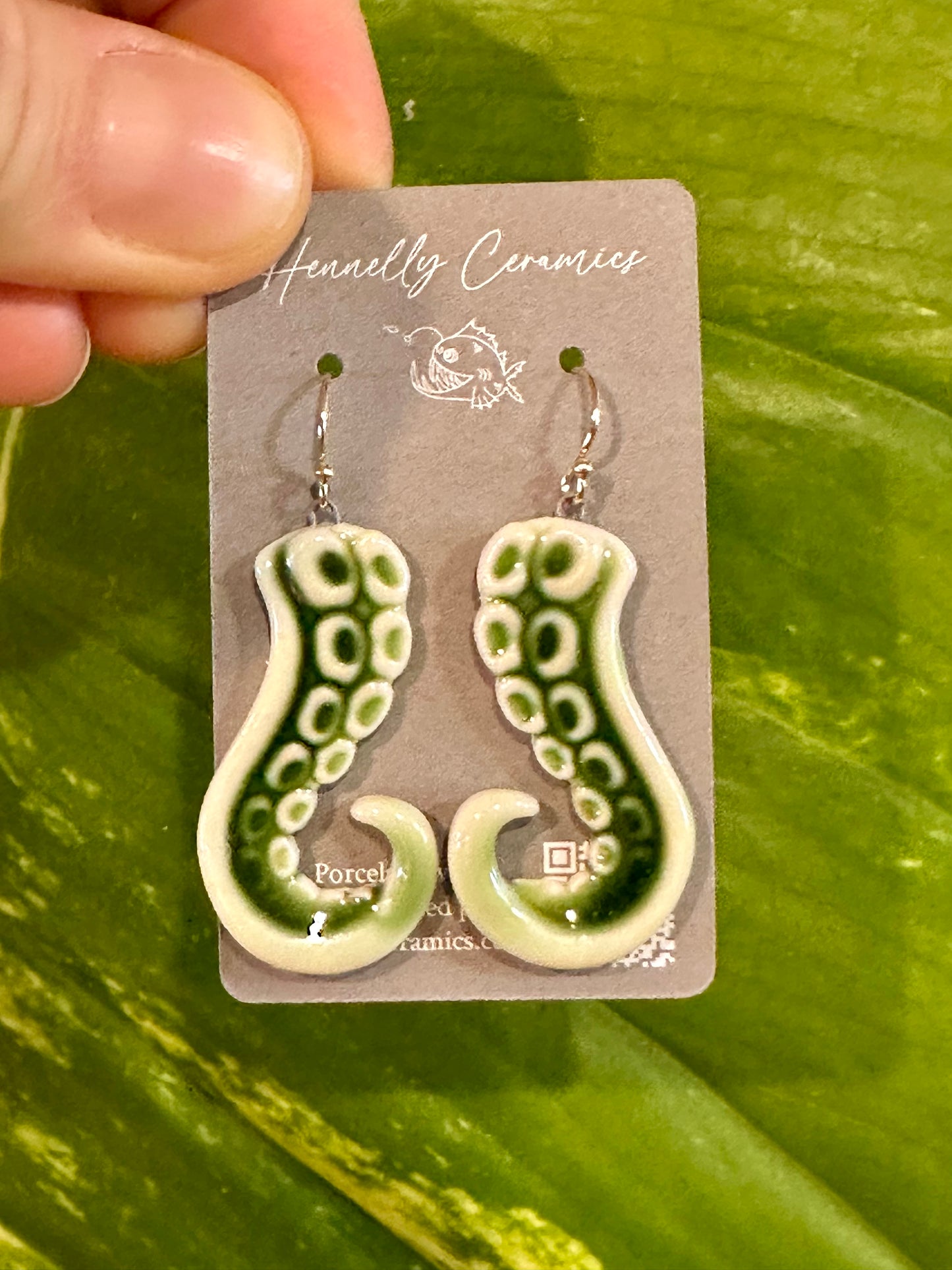 Porcelain octopus earrings