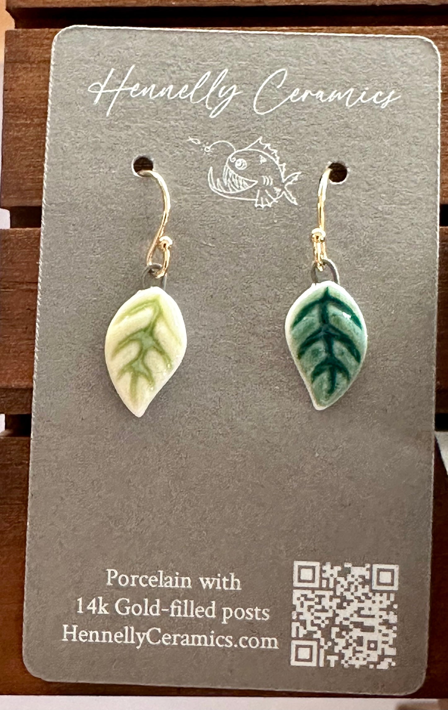 Porcelain Earrings: tiny leaves