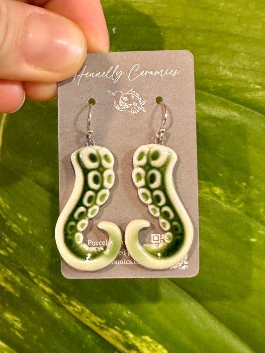 Porcelain octopus earrings