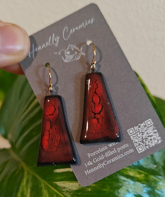 Pele - black porcelain lava earrings