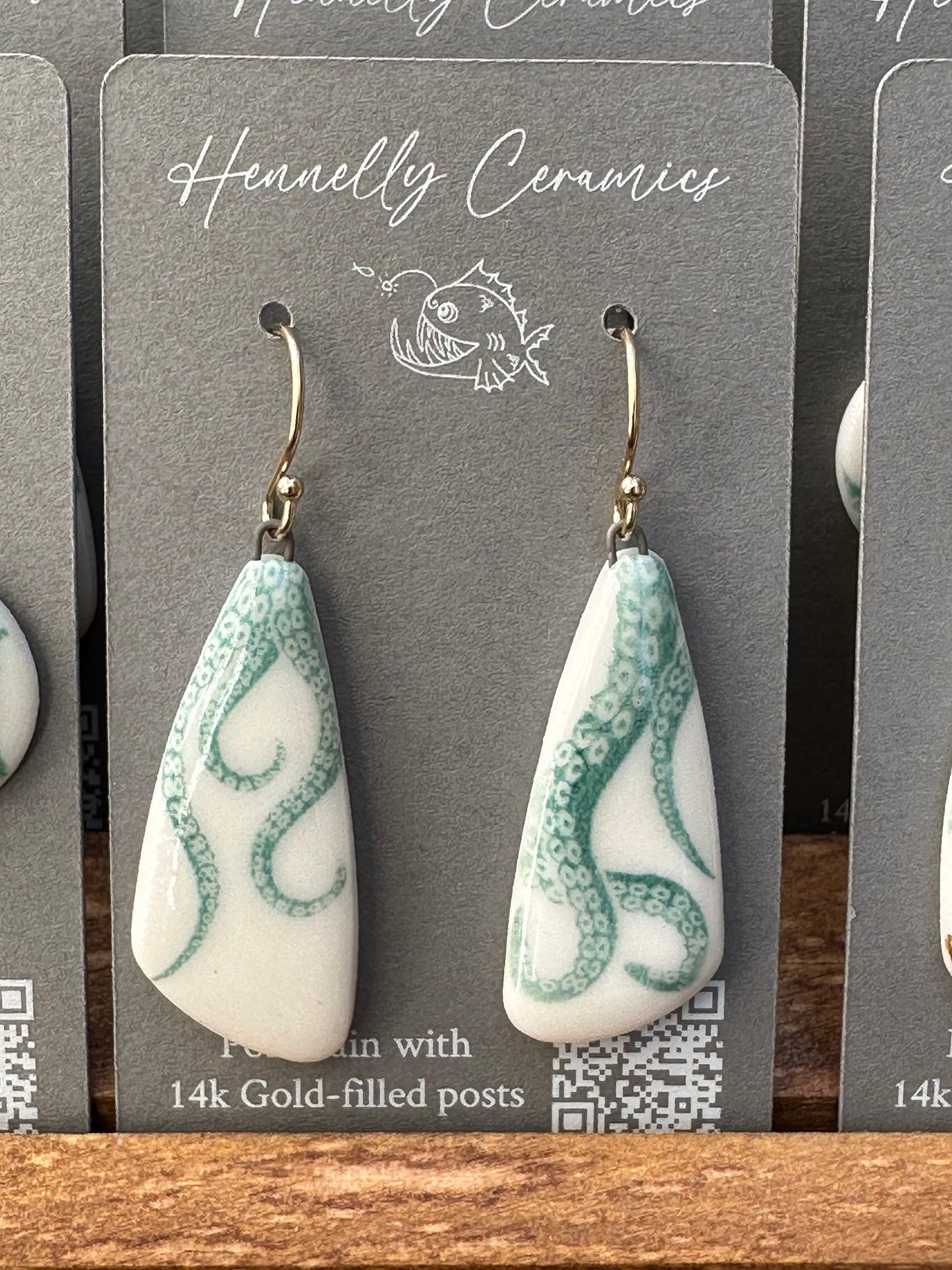 Porcelain Earrings: octopus