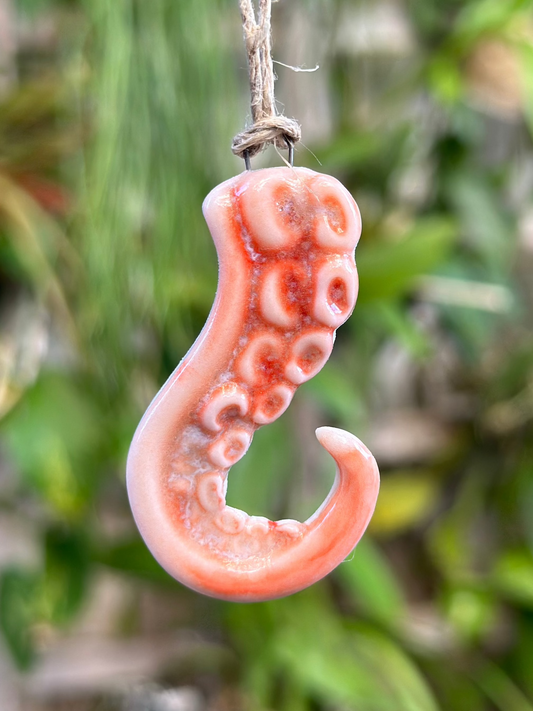 Holiday Ornament: Coral Octopus Tentacle