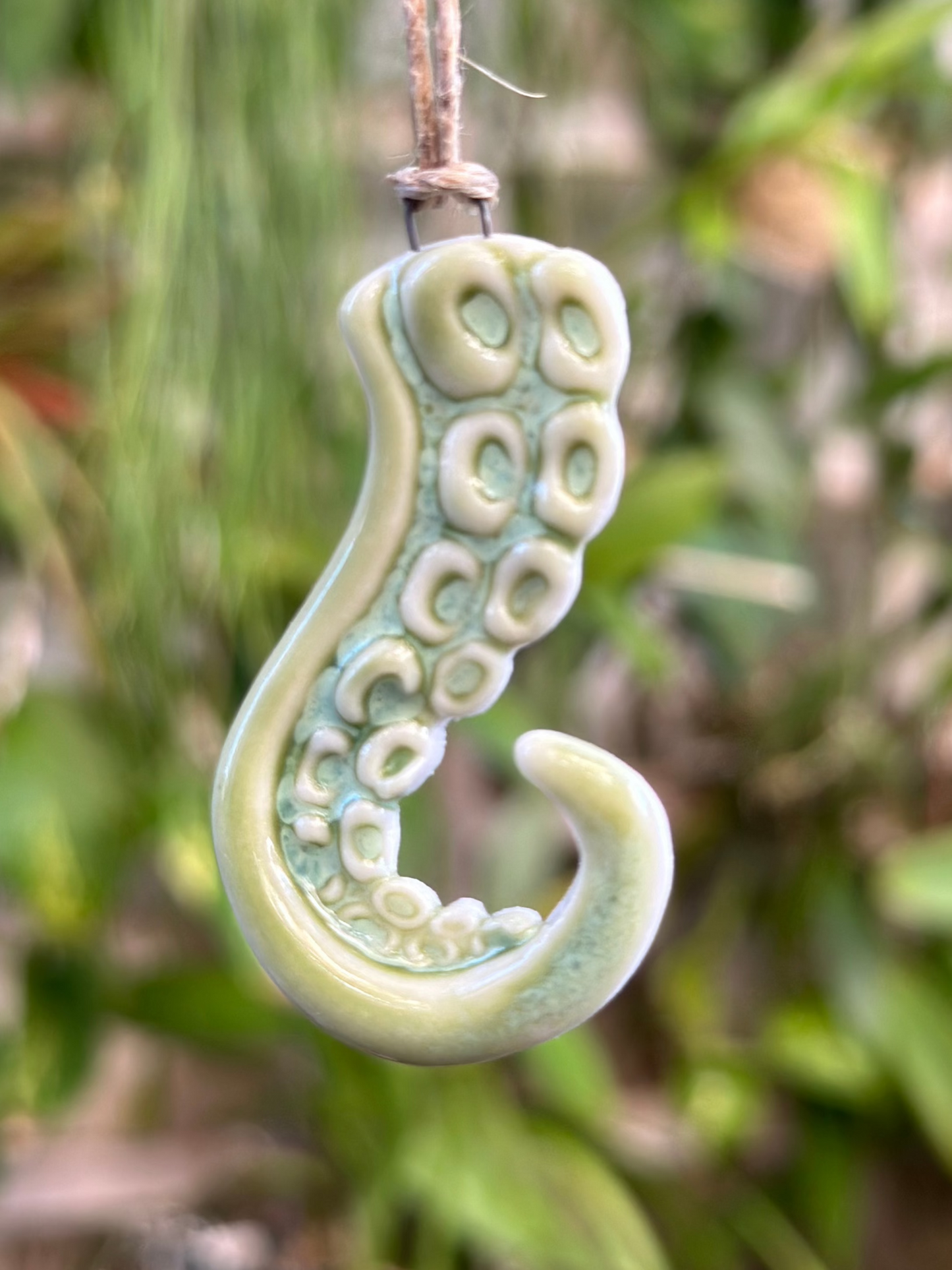 Holiday Ornament: Green Octopus Tentacle