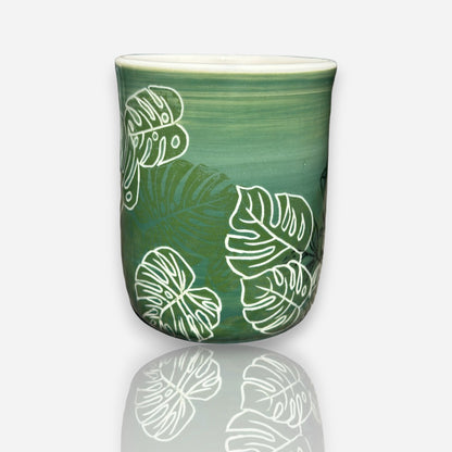 Porcelain Tumbler: Plant Vibes - Green Gradient Glossy