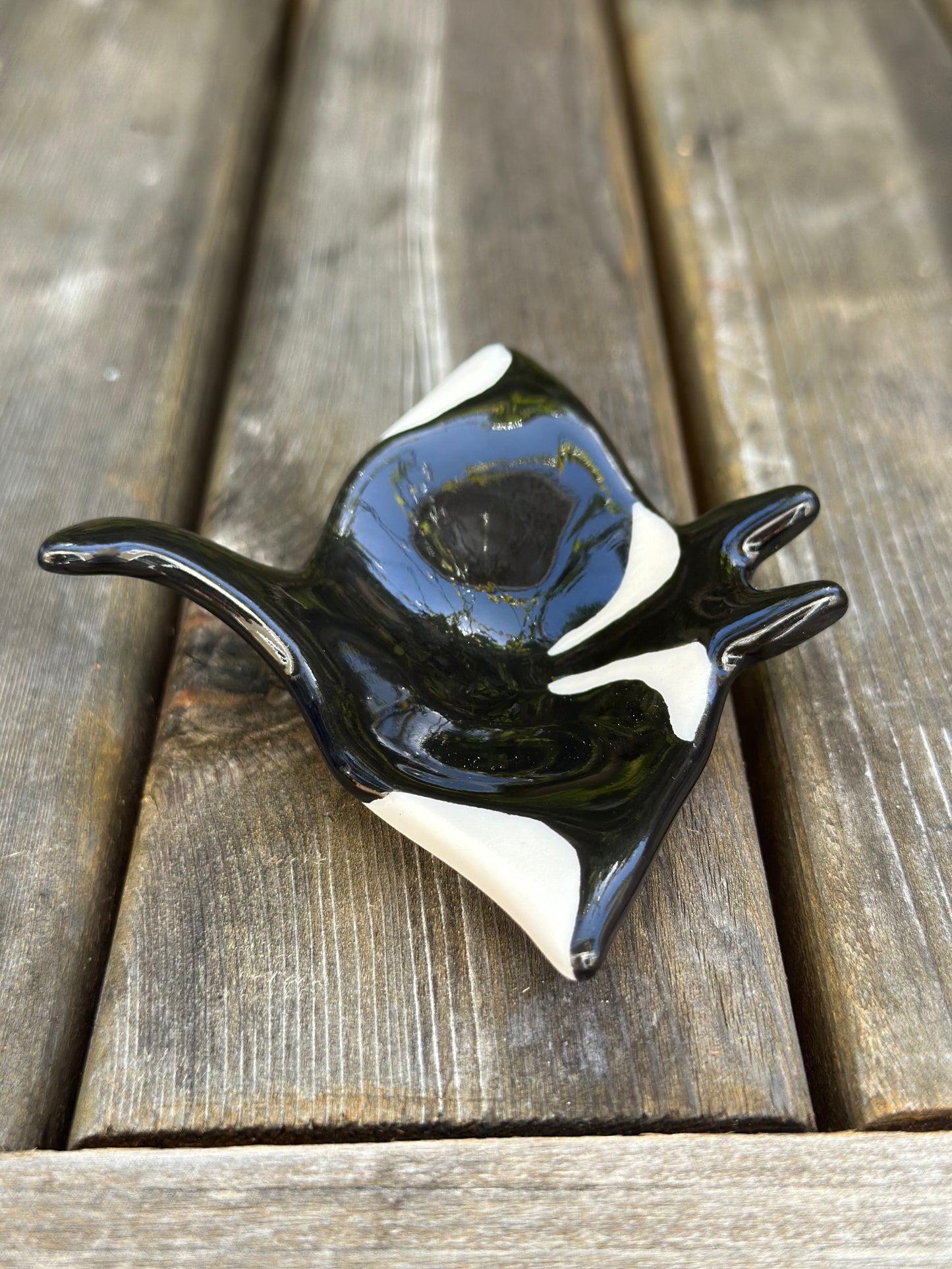 Manta ray dish black/white
